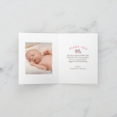 Sweet Bunnyフローラ赤ちゃんシャワーありがとう写真 ノートカード (内部)