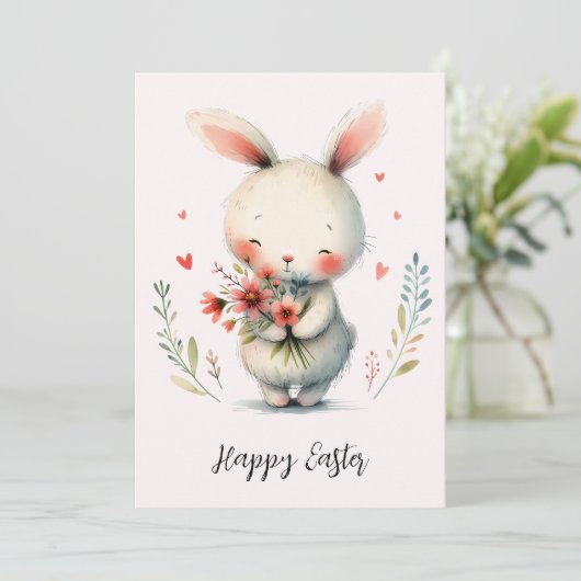 Sweet Bunny & Blooms – Easter Joy カード (スタンド正面)