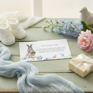 Sweet Bunny Elegant Floral Insert Card エンクロージャーカード