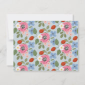 Sweet Bunny Floral Easter Note Card 招待状 (裏面)