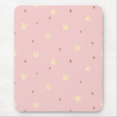 Sweet Bunny & Hearts Seamless Pattern – Cute Pink  マウスパッド (正面)