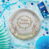 Sweet Bunny Meadow Birthday Party Paper Plate – Cu ペーパープレート (パーティー)