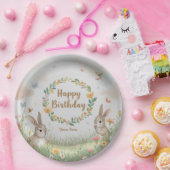 Sweet Bunny Meadow Birthday Party Paper Plate – Cu ペーパープレート (パーティー)