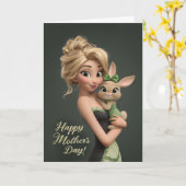 Sweet Bunny Mother’s Day Card for Mom カード (黄色い花)