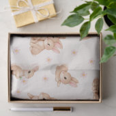 Sweet Bunny Pink Floral Pattern 薄葉紙 (ギフト)
