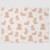 Sweet Bunny Pink Floral Pattern 薄葉紙 (正面)
