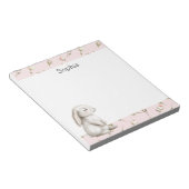 Sweet Bunny Rabbit Roses Pink Floral  ノートパッド (アングル)