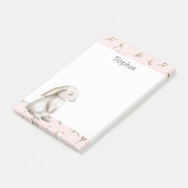 Sweet Bunny Rabbit Roses Pink Floral  ポストイット (アングル)