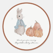 Sweet Bunny Thank You Baby Shower Fever Stickers ラウンドシール (正面)