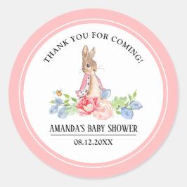 Sweet Bunny Thank You Baby Shower Fever Stickers ラウンドシール