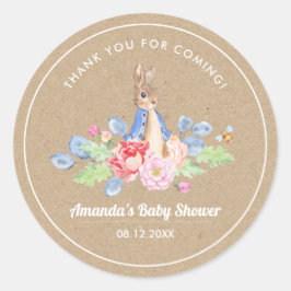 Sweet Bunny Thank You Baby Shower Fever Stickers ラウンドシール