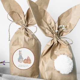 Sweet Bunny Thank You Baby Shower Fever Stickers ラウンドシール