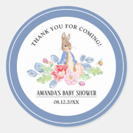 Sweet Bunny Thank You Baby Shower Fever Stickers ラウンドシール