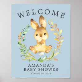 Sweet Bunny Welcome Baby Showerポスター ポスター
