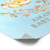 Sweet Bunny Welcome Boys Baby Showerポスター ポスター (角)