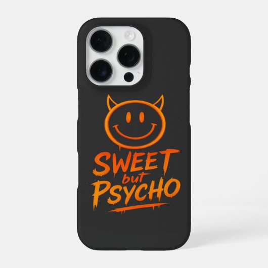 Sweet But Psycho | Fiery Devil Smiley iPhoneケース (裏面)