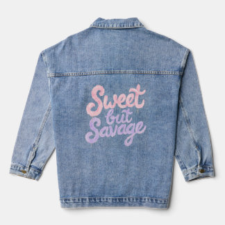Sweet But Savage Street Style Cotton Candy Graphic デニムジャケット