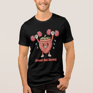 Sweet But Strong – Strawberry Gym Cartoon トライブレンドＴシャツ