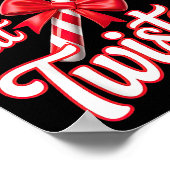Sweet But Twisted Candy Cane Funny Christmas  ポスター (角)