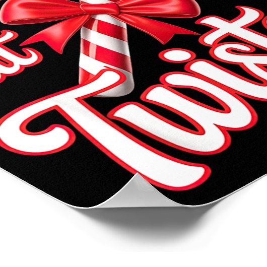 Sweet But Twisted Candy Cane Funny Christmas  ポスター (角)
