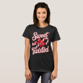 Sweet But Twisted Candy Cane Funny Christmas  Tシャツ (正面フル)