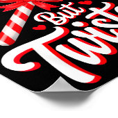 Sweet But Twisted Funny Christmas Candy Cane Xmas  ポスター (角)