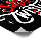 Sweet But Twisted Funny Christmas Candy Cane Xmas  ポスター (角)