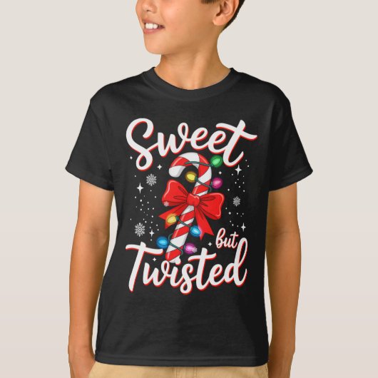 Sweet But Twisted Funny Christmas Candy Cane Xmas  Tシャツ (正面)