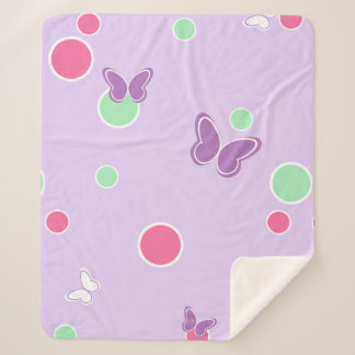 sweet butterflies and polka dots シェルパブランケット