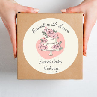 Sweet Cake Bakery Baked with love ラウンドシール