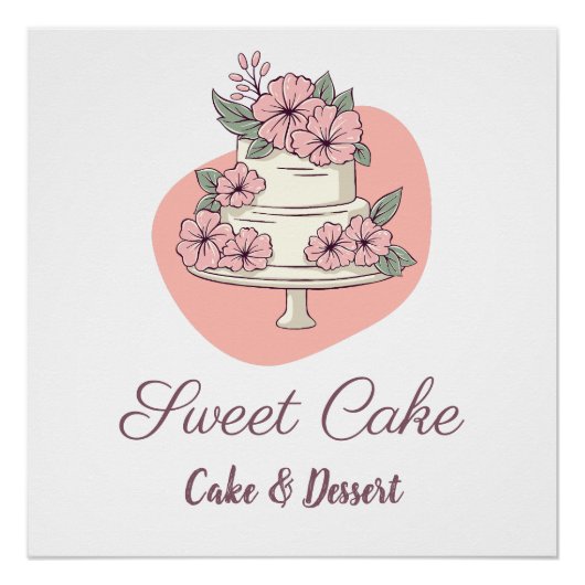 Sweet Cake Bakery Cake & Dessert Logo ポスター (正面)
