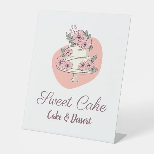 Sweet Cake Bakery Cake & Dessert Logo 台座サイン (正面)