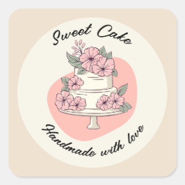 Sweet Cake Bakery Logo スクエアシール