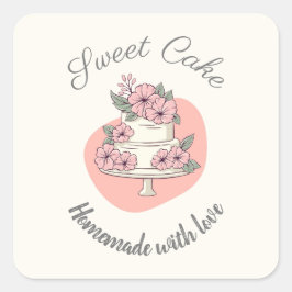 Sweet Cake Bakery Logo スクエアシール