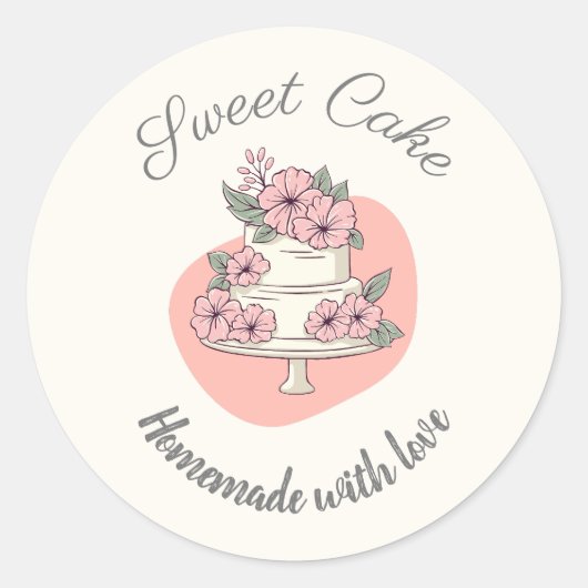 Sweet Cake Bakery Logo ラウンドシール (正面)