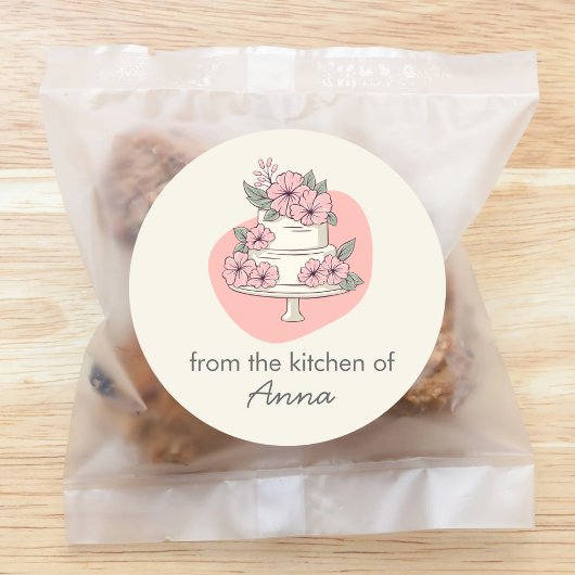 Sweet Cake From The Kitchen of add name ラウンドシール