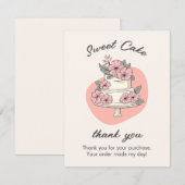 Sweet Cake Watercolor Bakery Insert Card エンクロージャーカード (正面/裏面)
