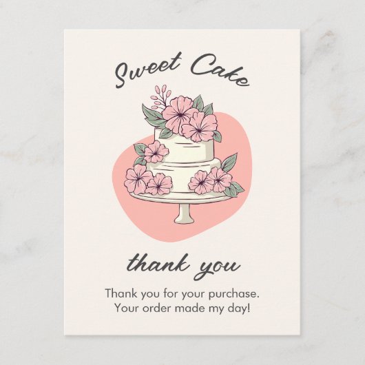 Sweet Cake Watercolor Bakery Insert Card エンクロージャーカード (正面)