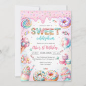 Sweet Candy Birthday Party Invitation 招待状 (正面)