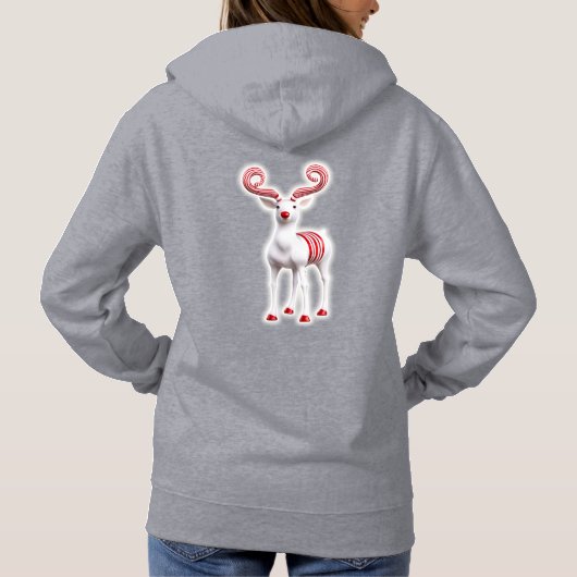 Sweet Candy Cane Reindeer パーカ (裏面)