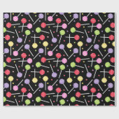 Sweet Candy Lollipops Pattern Birthday ラッピングペーパー (フラット)