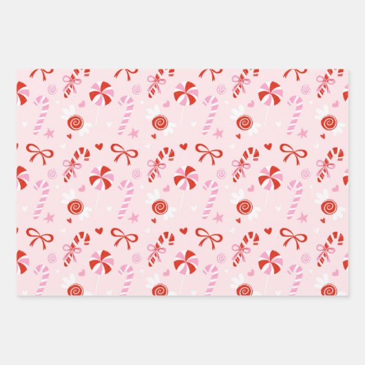 Sweet Candy Pink Wrapping Paper ラッピングペーパーシート (正面)