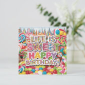 Sweet Candyland Birthday Design – Fun & Colorful  カード (スタンド正面)