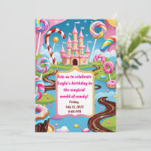 Sweet Candyland Birthday Party Invitation for Kids 招待状 (スタンド正面)