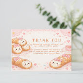 Sweet Cannoli Bakery Bow 1st Birthday サンキューカード (スタンド正面)