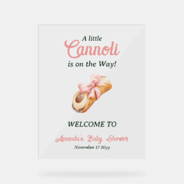 Sweet Cannoli Pink Bow Girl Italian Baby Shower アクリルサイン