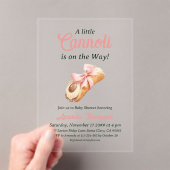 Sweet Cannoli Pink Bow Girl Italian Baby Shower アクリル招待状 (インサイチュ (ポータブル))