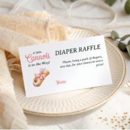 Sweet Cannoli Pink Bow Girl Italian Baby Shower エンクロージャーカード