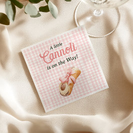 Sweet Cannoli Pink Bow Girl Italian Baby Shower スタンダードカクテルナプキン