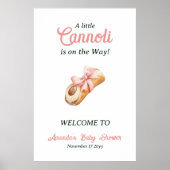 Sweet Cannoli Pink Bow Girl Italian Baby Shower ポスター (正面)